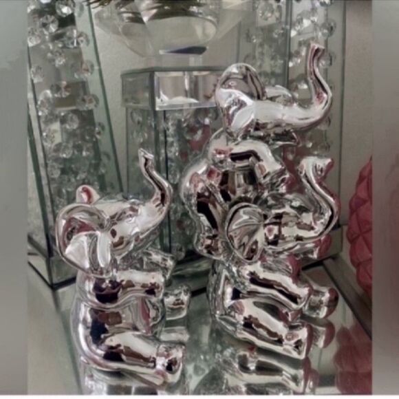 New Elephant set Chrome Silver Good Luck - Picture 9 of 10